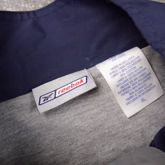 Vintage Reebok Logo XL Blue Gray Long Sleeve Full Zip Nylon Athletic Jacket - Picture 5 of 9